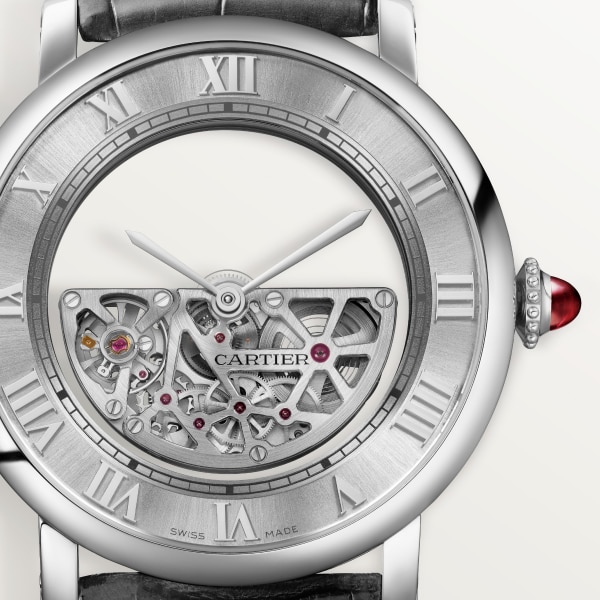 Rotonde de Cartier Masse Mystérieuse watch Limited edition of 30 numbered boxes, platinum, interchangeable leather straps