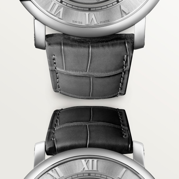 Rotonde de Cartier Masse Mystérieuse watch Limited edition of 30 numbered boxes, platinum, interchangeable leather straps
